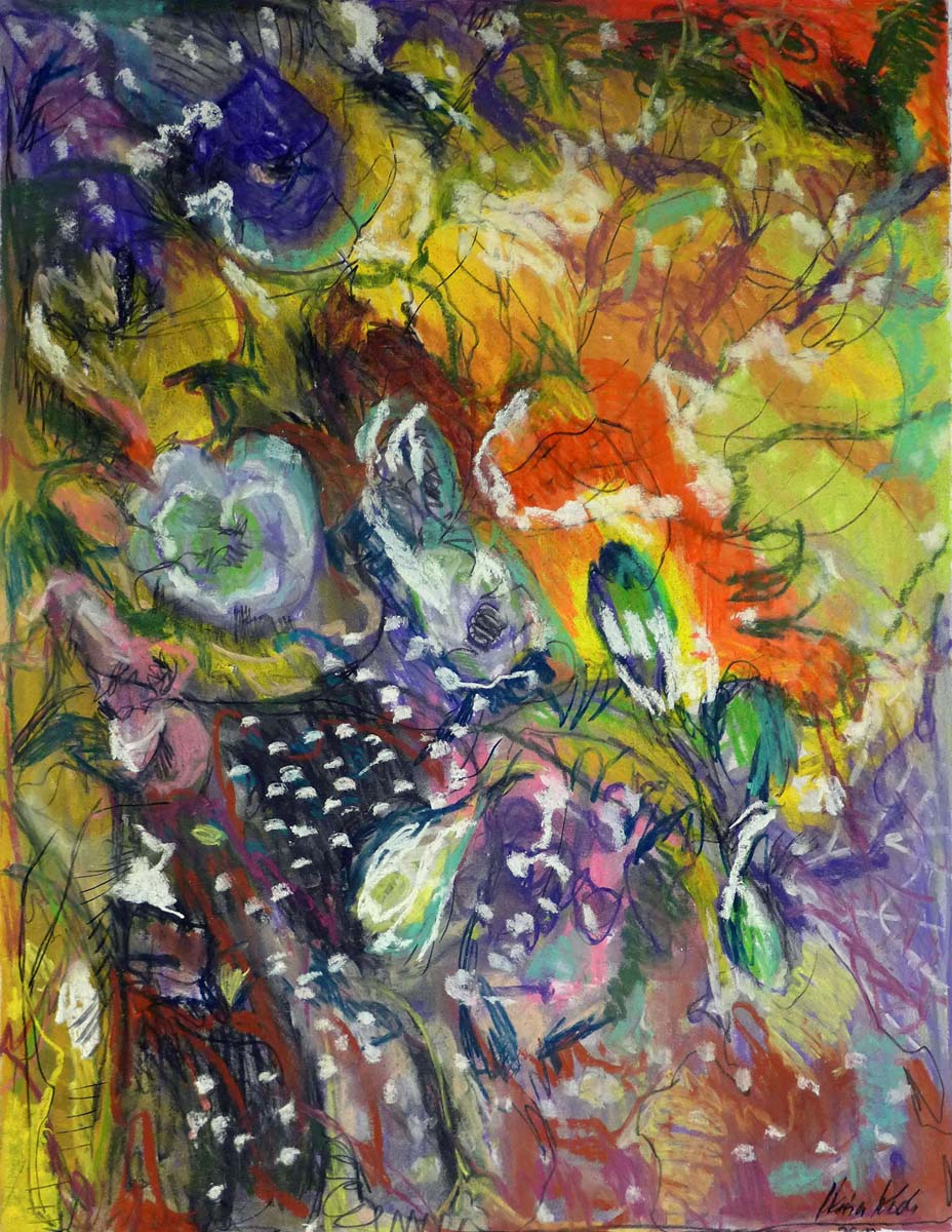 Blumen, Pastell auf Karton, 47 x 62 cm