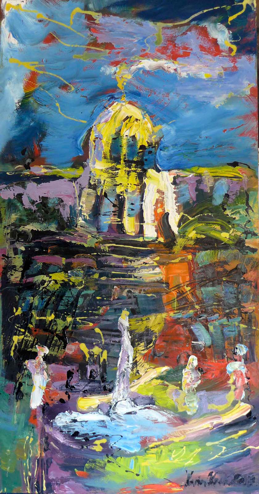 Neues Palais Potsdam, Acryl auf Leinwand, 50 x 100 cm